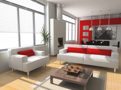 Modernus gyvenamojo kambario dizainas - interjero idėjų nuotrauka