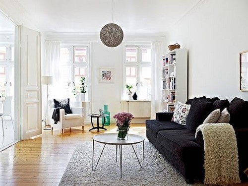Modernus gyvenamojo kambario dizainas - interjero idėjų nuotrauka