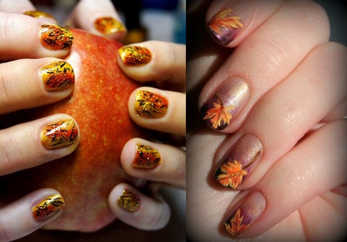 Manucure d'automne à la mode - Photo d'idée nail art saisonnière