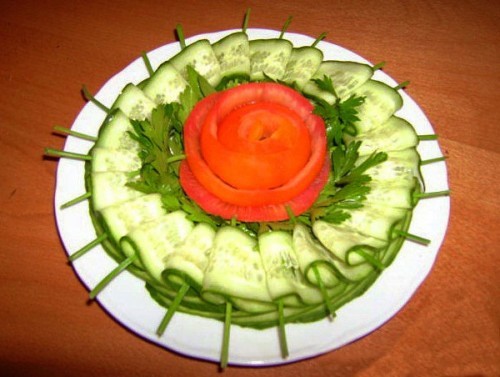 Красиво нарязване на зеленчуци - идеи за дизайн на снимки