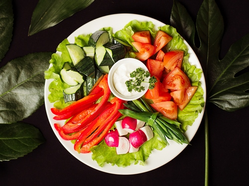 Vakker skiver av grønnsaker - ideer om fotodesign