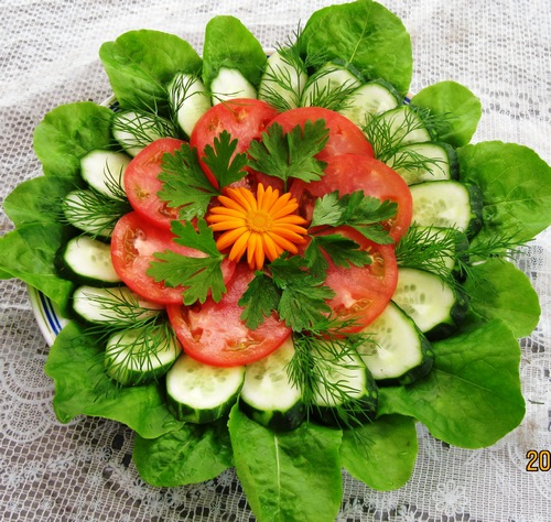 Vackra grönsaksskivor - idéer för fotodesign