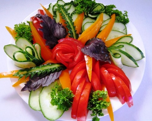 Vackra grönsaksskivor - idéer för fotodesign