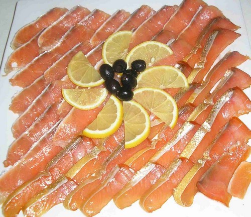 Fish slicing - ideas on how to arrange fish snacks on the festive table